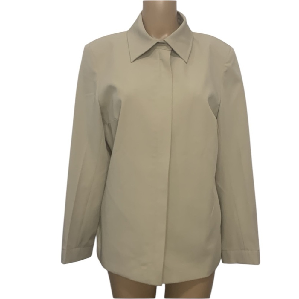A&K DESIGNS Vintage Formal Natural Classic Blazer Pocket Zipper‎ Medium